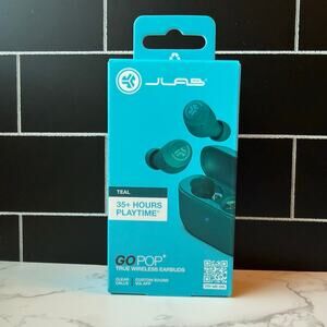 JLab Go Pop+ True Wireless Earbuds Bluetooth Teal New in Box